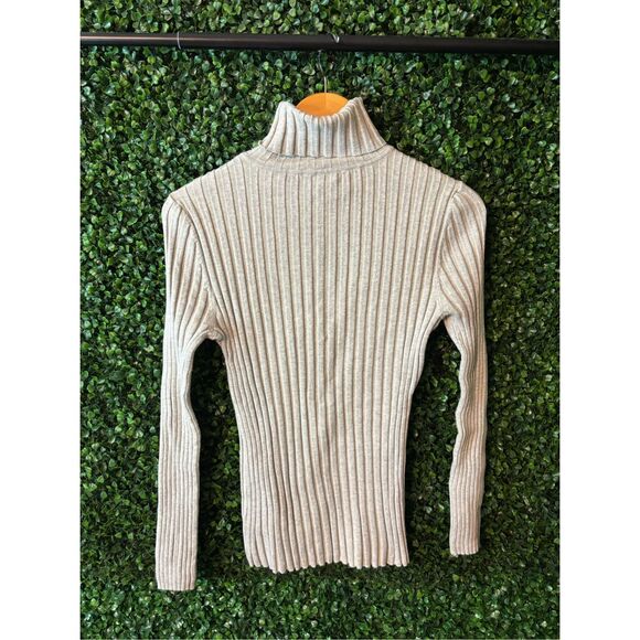 Sundance Legends Turtleneck Sweater Petite Large Heather Gray - Picture 2 of 3